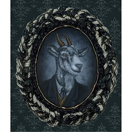 Norbert Brazendeep by J Larkin Goat Suit Animal Portrait Rolled Canvas Wall Art