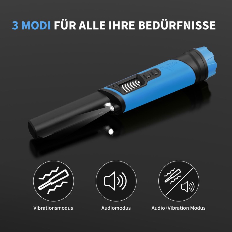 DR.ÖTEK Pinpointer Metal Detector Small, IP68 Fully Waterproof Handheld Pin
