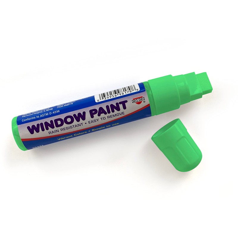 Cosco Window Paint Marker, Green, 9/16" Chisel Tip (098178)
