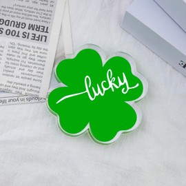 Four-Leaf Clover Holiday Ornament Decorations Good Luck Gifts Ideas for Friends Family Green Home Decor Cute Living Room Decor Lucky Decor