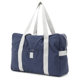 Azarxis Travel Bag, Foldable, Carry-on Bag, Travel Bag, Boston Bag, Lightweight, Compact, Large Capacity, 3-Way Suitcase Fixed, Carry-On, 02 navy blue