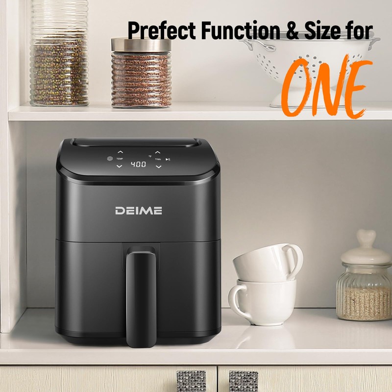 DEIME Air Fryer 3 Qt, Small Airfryer Digital Space Saving