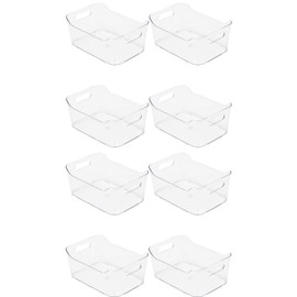 Mind Reader Desk Supplies Office Supplies Organizer, 8 Pack, 8.85" x 6" x 4", Clear