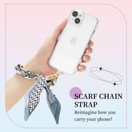 ZOOEASS Phone Wrist Lanyard Gold Metal Scarf Phone Charm Strap with Tether Tab Women Phone Chain Accessories for Handbags(Style 5)