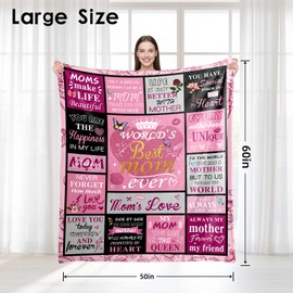 Mom Gifts, Mother's Day Blanket for Mom, Moms Birthday Gift Ideas, Christmas Birthday Gifts for Moms, Best Mom Ever Blanket, Best Mommy Throw Blanket 60"X50"