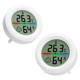 Yomisee Mini Hygrometer Indoor Thermometer Pack of 2 Humidity Meter Digital Thermometer Hygrometer for Baby Room Living Room Office