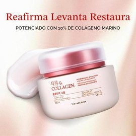 The Face Shop Pomegranate & Collagen - Crema Facial de Granada y Colágeno, 100 ml - Crema reafirmante con efecto lifting y glow - K-beauty coreano ori