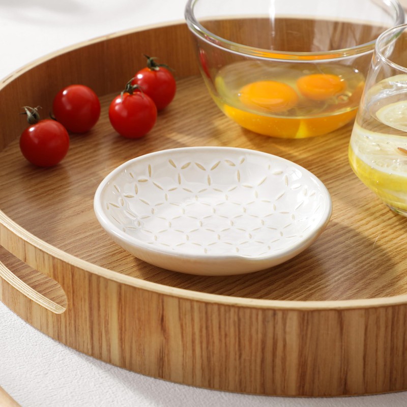 MALACASA Ceramic Spoon Rest for Stove Top, 4.8 inch Cooking