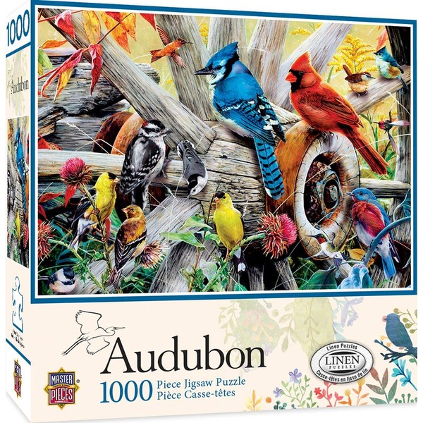 MasterPieces Audubon Linen Jigsaw Puzzle, Backyard Birds, 1000 Pieces