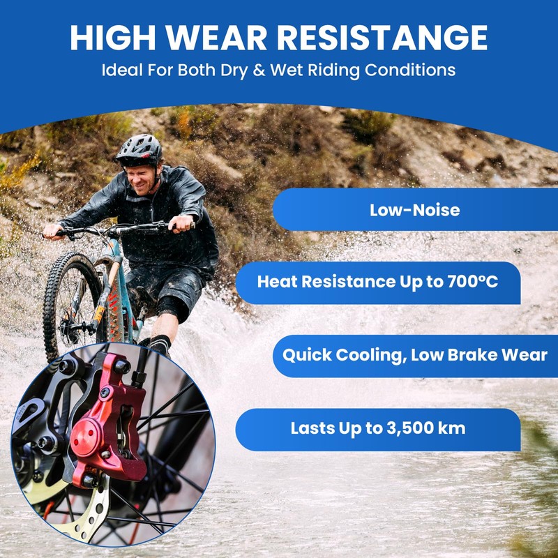 MILYARD 4 Pairs Bike Disc Brake Pads with Installation Tools,