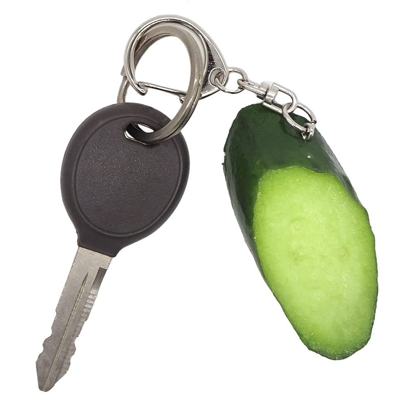 Coconut Accessories 361K Food Sample Key Chain, Cucumber Slice, green,