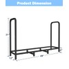 Tikimilor 4ft Firewood Rack Holder with Cover, Adjustable Heavy Duty