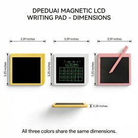 DPEDUAI Magnetic LCD Writing Pad – Reusable 3-Color Task Management System for Office Desk, Whiteboard & Fridge – Dust-Free Erasable Notes, Lightweight 38g, 7-Day Returns(3-Pack)