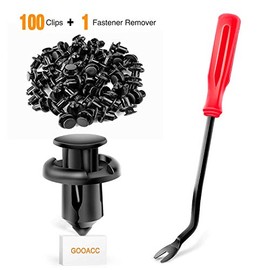 GOOACC 100PCS GRC-45 Fender Rivet Clips-91503-SZ3-003 10mm,1PC Bonus Fastener Remover for Honda and Acura