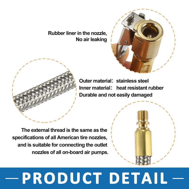 A ABSOPRO Tire Air Inflator Hose Adapter Extension Quick Connect