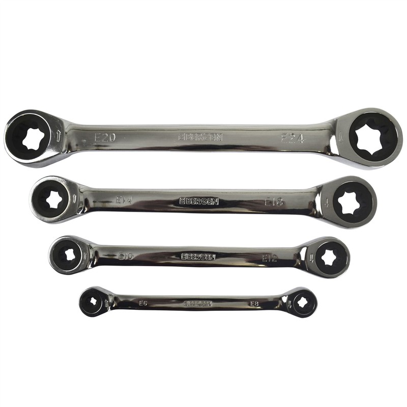 Torx/E Ratchet Spanner Wrench Set Double Ended E6 - E24