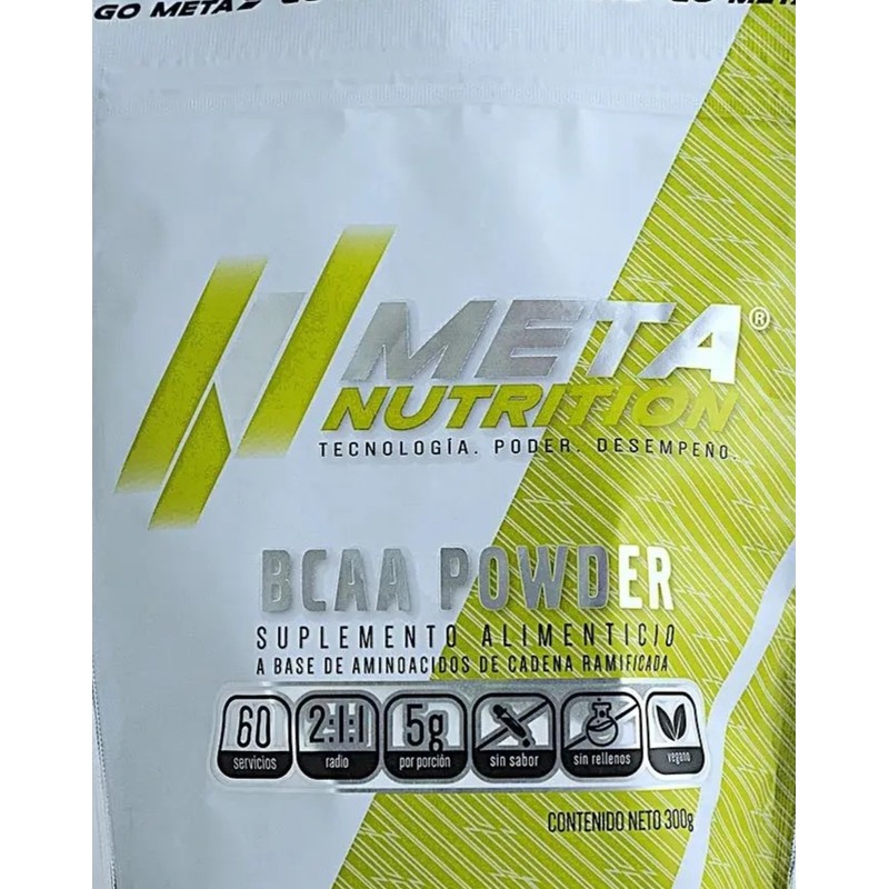 Bcaa Powder Meta Nutrition 300 Gramos 60 Servicios Sabor Sin