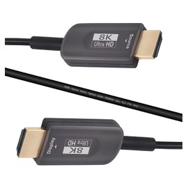 100ft 8K HDMI 2.1 Cable, Fiber Optic HDMI Cable, 48Gbps Ultra Speed, 8K 60Hz, eARC, in Wall CL3 Rated, Slim and Flexible HMDI Cable