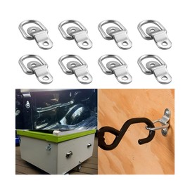 JNNJ 8 Piece Car Iron Lashing Ring Lashing Eye D Rings Set, Safety Anchor, Charging Hook, D Rings, with Bracket and Screws, Suitable for Boats, Trailers, Cargo, Trucks