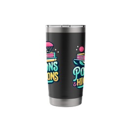 Pontoons And High Noons Funny Summer Boat Meme Stainless Steel Insulated Tumbler