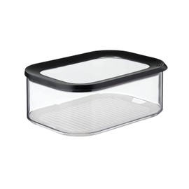 Mepal Modula Cheese Jar - 2000 ml Capacity - Fridge Container for Cheese Pieces and Slice Cheese - with Anti-Condensing Insert - Dishwasher Safe, Plastic, Black, 22.4 x 16 x 8.6 cm