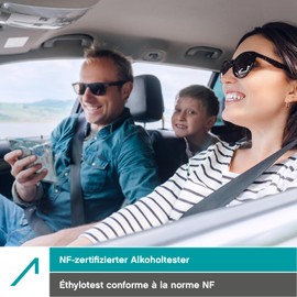 ACE Alkoholtest-Röhrchen Einweg für das Auto geeignet für Frankreich NF und Europa, 2 Stück