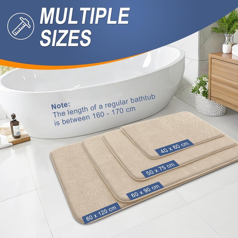 smiry Thick Memory Foam Bath Mat,40 x 60 cm,Extra Soft