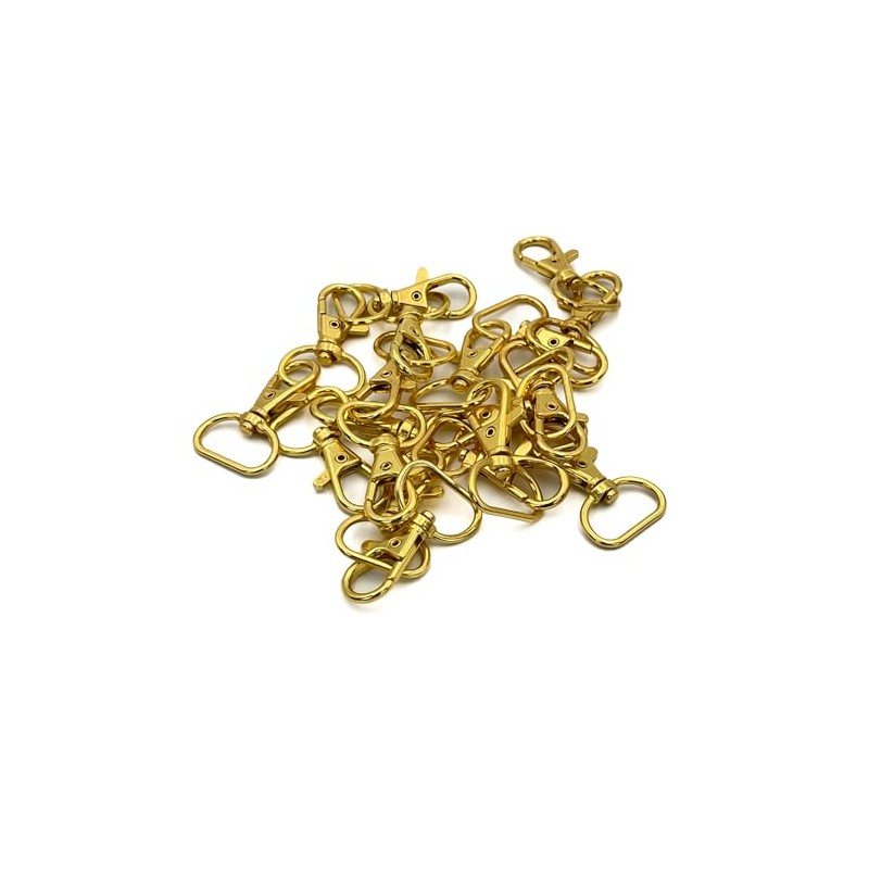 MAKRAMA Gancho Para Llavero Macrame 2cm (20 Pzas) (Dorado)