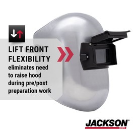 Jackson Safety PL 280 Pipeline Welding Hood - Flip Front Welding Helmet - Shade 10, ANSI Z87.1 (Multiple Headgear Styles and Colors)