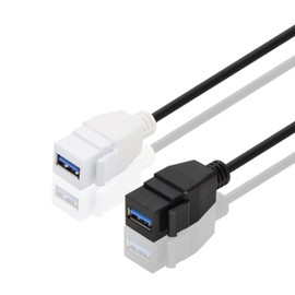 RiteAV - Keystone Cable USB 3.0 Type A to USB A Female to Female Adapter 5A for Wall Plate Outlet dongle