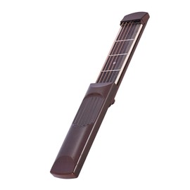 Portable Pocket Acoustic Guitar Practice Tool Gadget Chord Trainer 6 String 4 Fret Model Rosewood Fretboard Wood Grain for Beginner Learner QIUNI