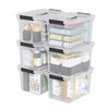 Sosody 6 Quart Plastic Storage Bins with Handles, Small Clear