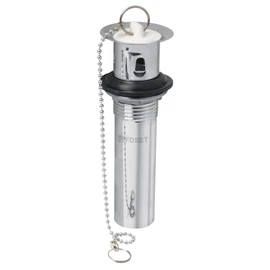 Foset CE-204, Contra p/lavabo c/rebosadero, tapón y cadena, cromo, 1-1/4"