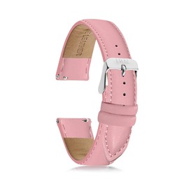 18mm Women's Watch Bands, 20mm Women's Leather Watch Bands, Easy Interchangeable Watch Band, Quick Release, Silver Buckle (Light Pink/Silver Buckle, 20mm)