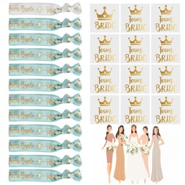 Ainiv 24PCS Hen Party Accessories Wristbands Sets, 11 Blue Hen Party Wristbands with 1 White Bride to be Wristband, 12 Bride Tattoos, Bride for Hen Party Decorations, Women Girls Bridal Shower Decor