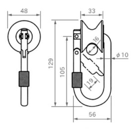 ito-seisakusho 123 (wan・tuxu・suri-) Pulley Carabiner KP