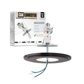 The Can Converter R1 Recessed Can Light Conversion Kit w/ 8¼" Beveled Ceiling Medallion - Home Improvement for 4", 5" & 6" Cans, Fan & Light Fixture Converter Kit, UL Certified, Oil Rubbed Bronze
