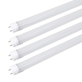 LightingWill LED T8 Light Tube 4FT, Warm White 3000K-3500K, Dual-End Powered Ballast Bypass, 2000Lumen 18W (40W Equivalent Fluorescent Replacement), Frosted Cover, AC85-265V Lighting Fixture, 4 Pack