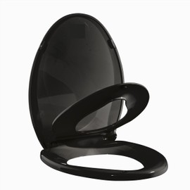 Toilet Seats Elongated, Toddler Potty Training Seat Built-In, Quiet-Close Lid, Safe PP Material, Easy Installation & Release with Hardware