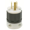 Leviton 5266-C Black-White, 15 Amp, 125 Volt, Industrial Grade, Plug, Straight Blade, Grounding, 1 Pack