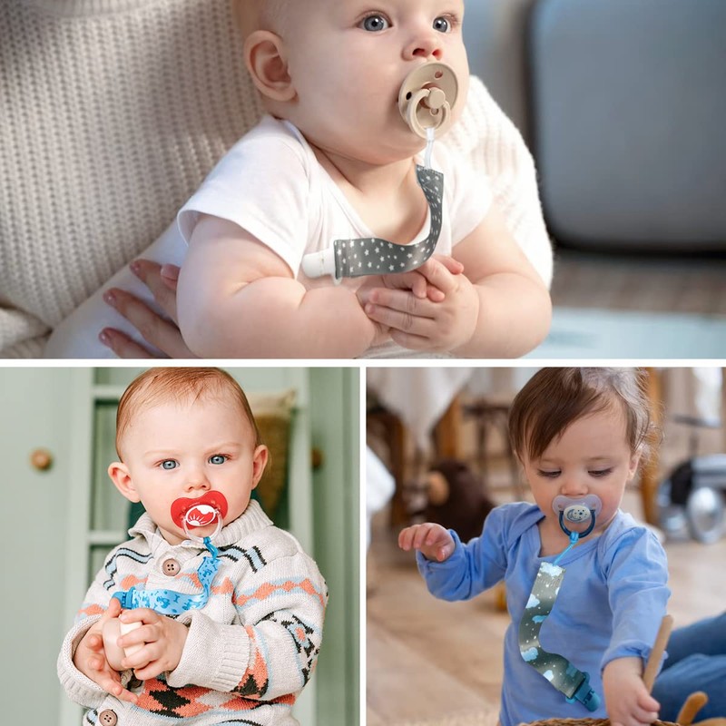 4 Pack Pacifier Clips for Boys Girls, Dummy Clips Baby