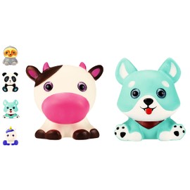 JA-RU Jumbo Foam Squishy Toys (2 Units Assorted) Cute Kawaii Slow Rising Squishy Animal Toys for Kids. Stress Relief Anger Management Toys. Bulk Goodie Bag Stuffers. 3327-2s