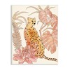 Stupell Industries Poised Cheetah Tropical Blush Monstera Fern Forest, Designed by Annie Warren Wall Plaque, 10 x 15, Beige