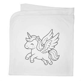 Azeeda 'Winged Unicorn' Cotton Baby Blanket/Shawl (BY00044474)