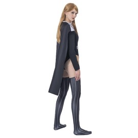 Saniplaycos Vader Cosplay Costume Bodysuit with Cloak Deluxe Black Battle Uniform Outfit for Women