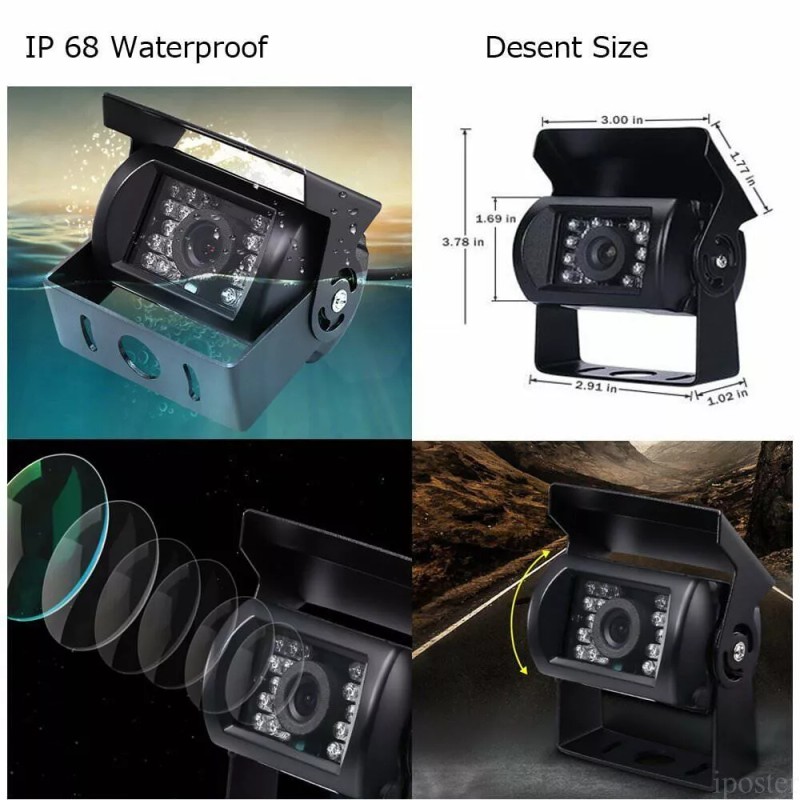 iPoster 7" Quad Split Monitor Screen 2 Reversing Camera 2
