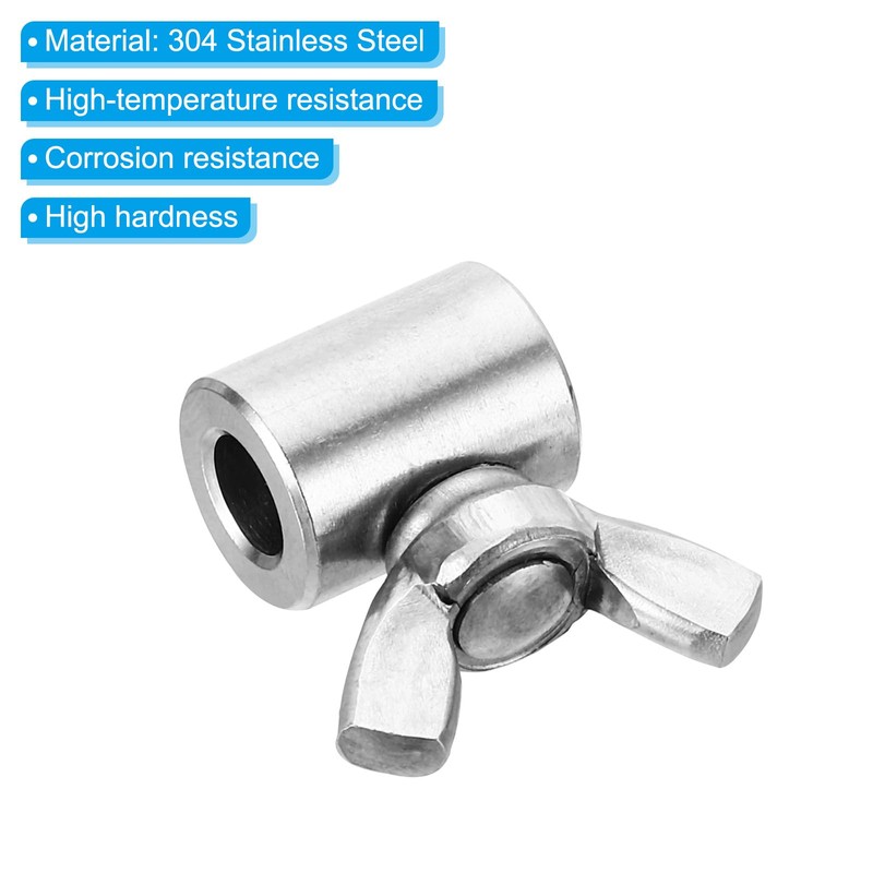 PATIKIL 6pcs 6mm Hole Wire Rope Clips 304 Stainless Steel
