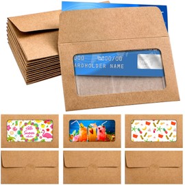 Paquete de 120 sobres para tarjetas de regalo para ventanas, fundas para tarjetas de crédito, sobres para tarjetas de crédito, sobres para tarjetas de invitación de negocios, para regalos de Navidad, Acción de Gracias, 3.9 x 2.4 pulgadas (color kraft, cl