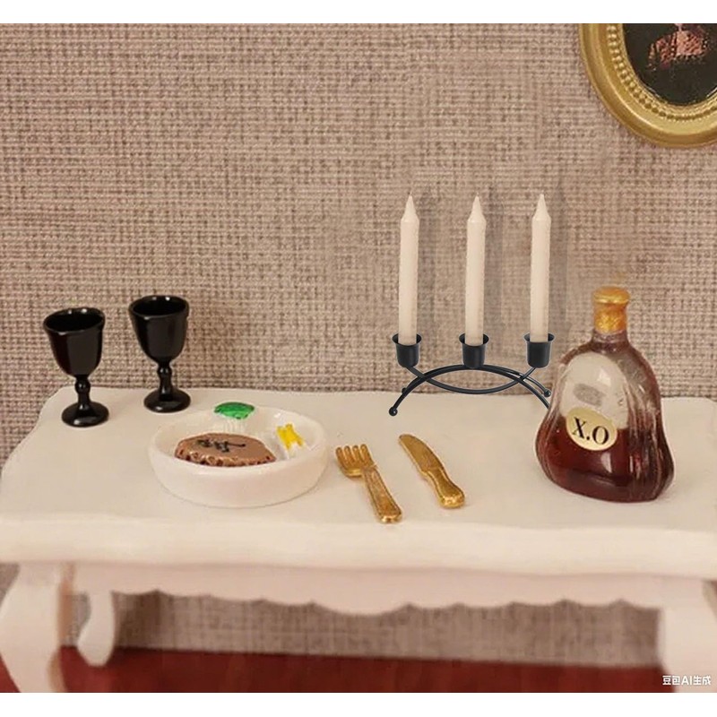 2 Pack Iron Candle Holder with Three Holes, Suitable for