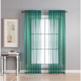 Window Elements Diamond Panel Cortina de Gasa, Transparente, con Ojales extraanchos, 56 x 90-Inch, 1 uds. por Paquete